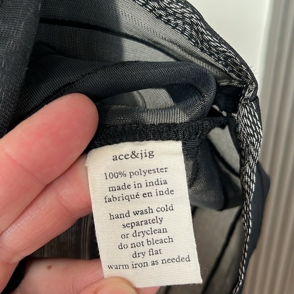 Ace & Jig Black Shadow/Metallic Silver Party Frock Sleeveless Knee Length Dress - Picture 6 of 16